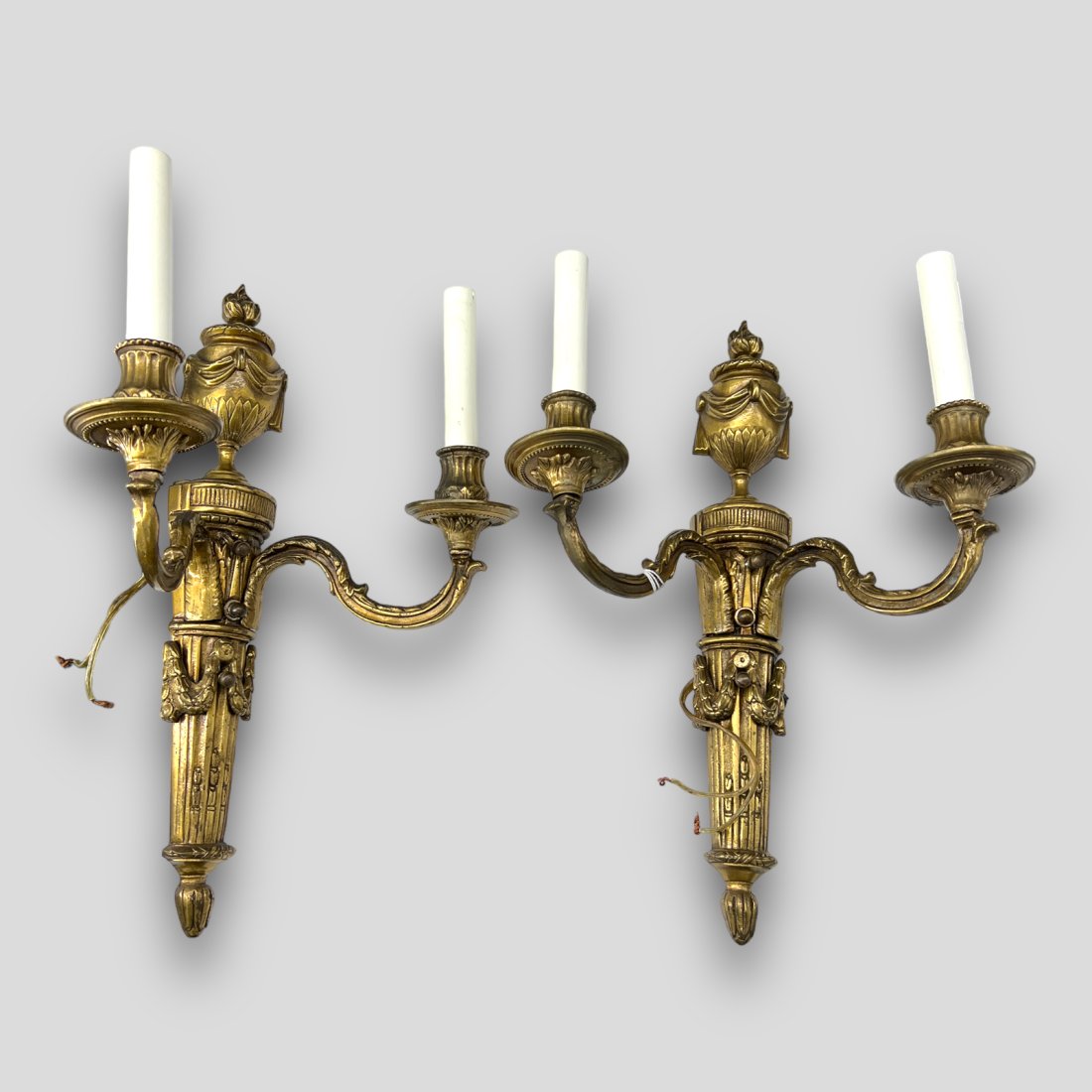 Antique Pair of Electric Bronze Wall Sconces (1 of 6)