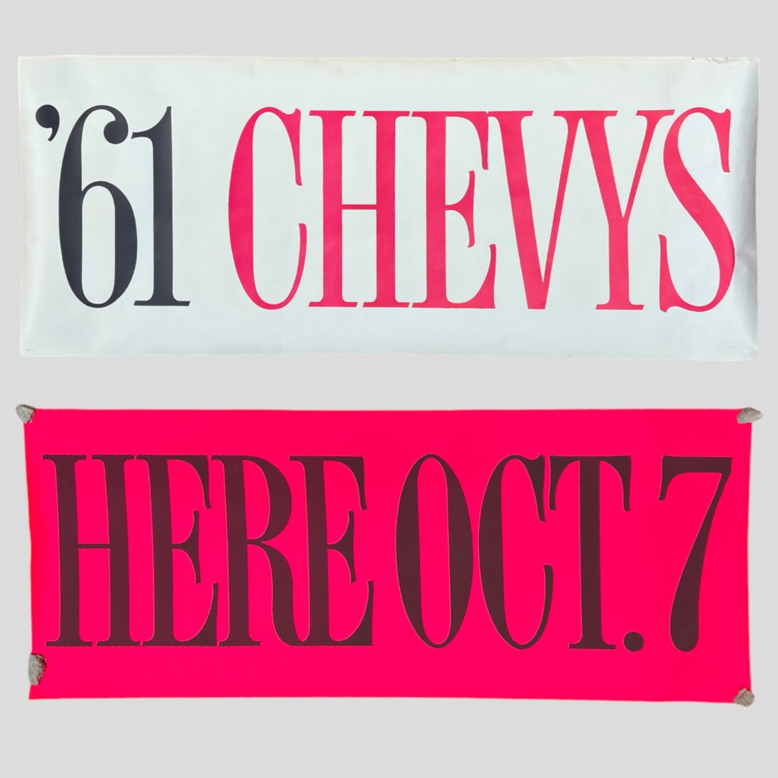 Vintage 1961 Chevrolet '61 Chevys Here October 7th" Dealership Posters (1 of 6)