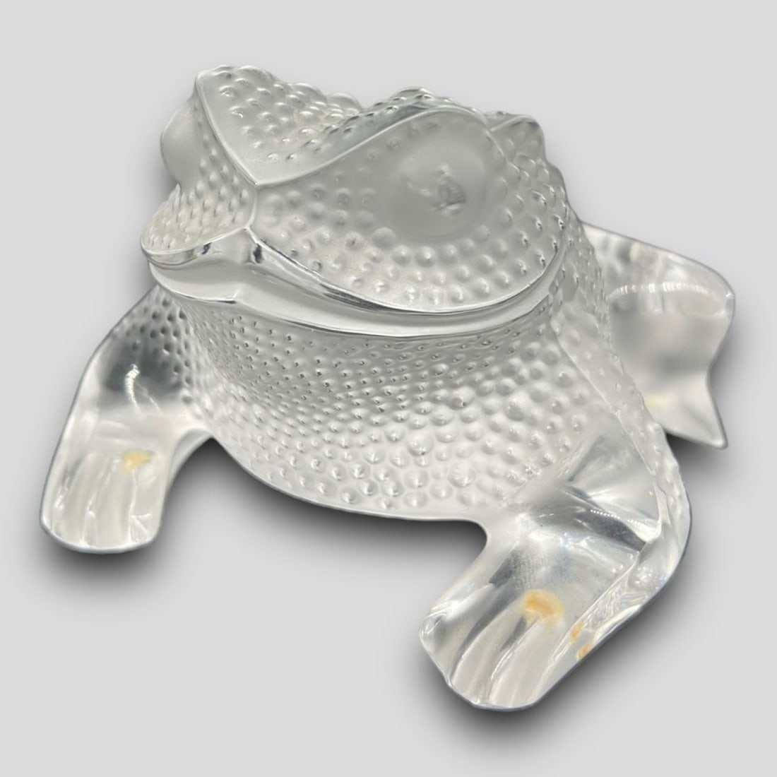 Antique Lalique France Frosted Glass 'Gregoire Frog' Figurine (1 of 7)