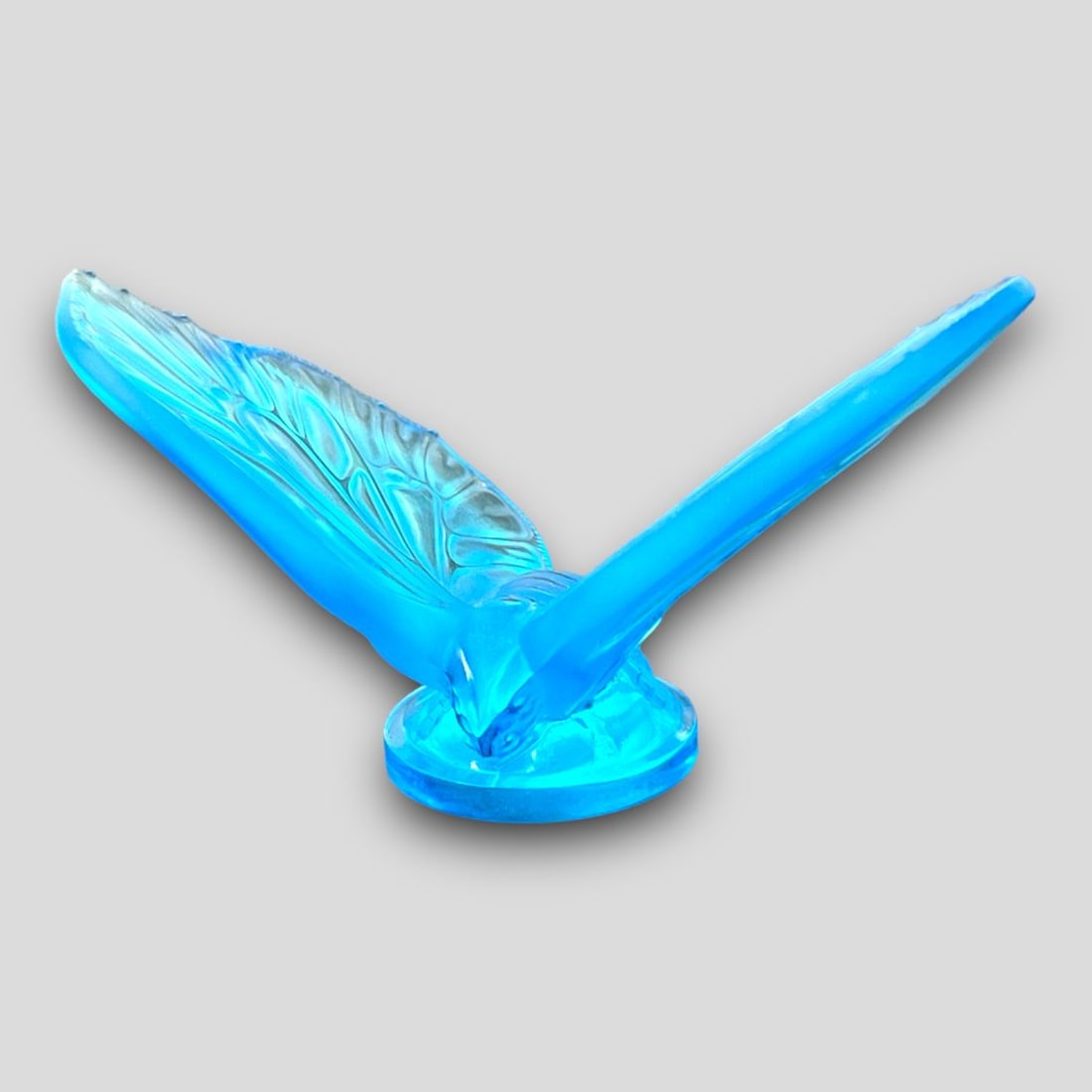 Antique Lalique France 'Aurore Butterfly' Blue Crystal Glass Figurine (1 of 6)