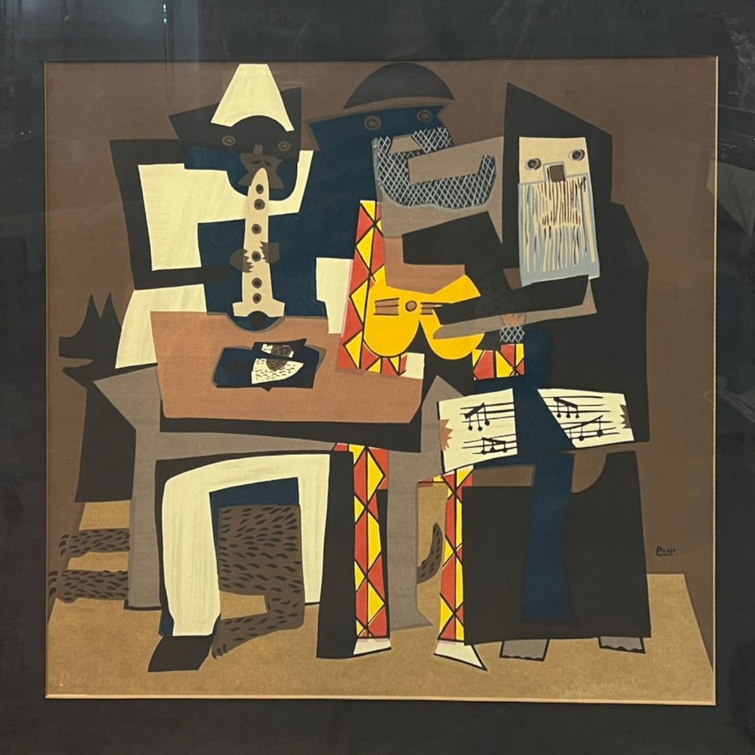 Vintage Pablo Picasso (Spanish, 1881-1973) 'Three Musicians' Framed Print (1 of 5)