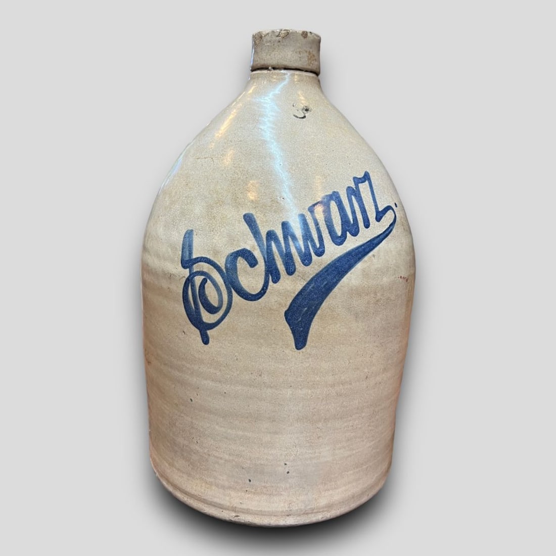 Antique Schwarz Liquor Paterson New Jersey Advertising Stoneware Crock Jug (1 of 5)