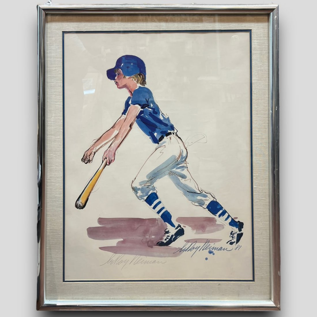 Leroy Neiman (USA, 1921-2012) 'Young Baseball Player' (1 of 4)
