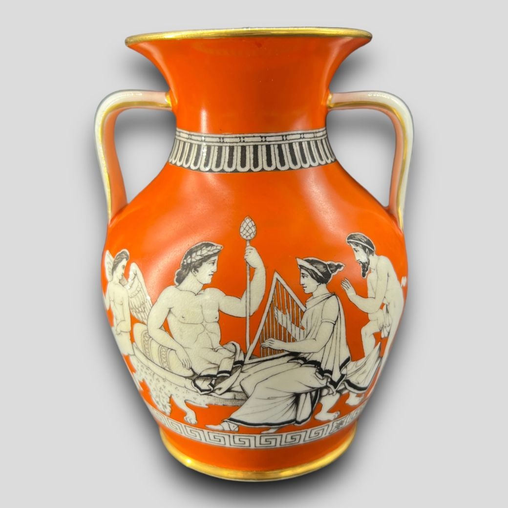 Antique Hill Pottery Co Burslem Staffordshire England Orange Porcelain Vase (1 of 6)