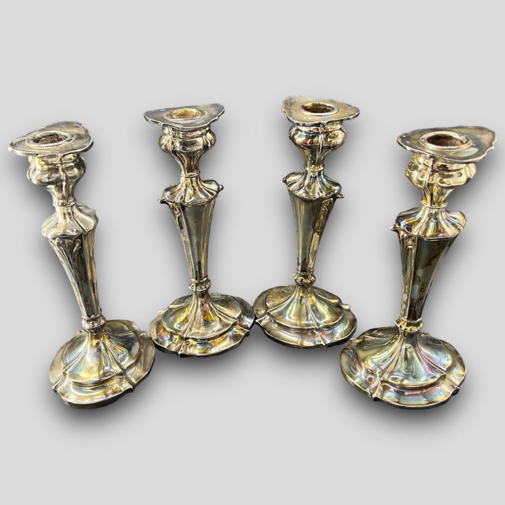 Lot of 4 Pairpoint Quadruple Plate Candlesticks (1 of 8)