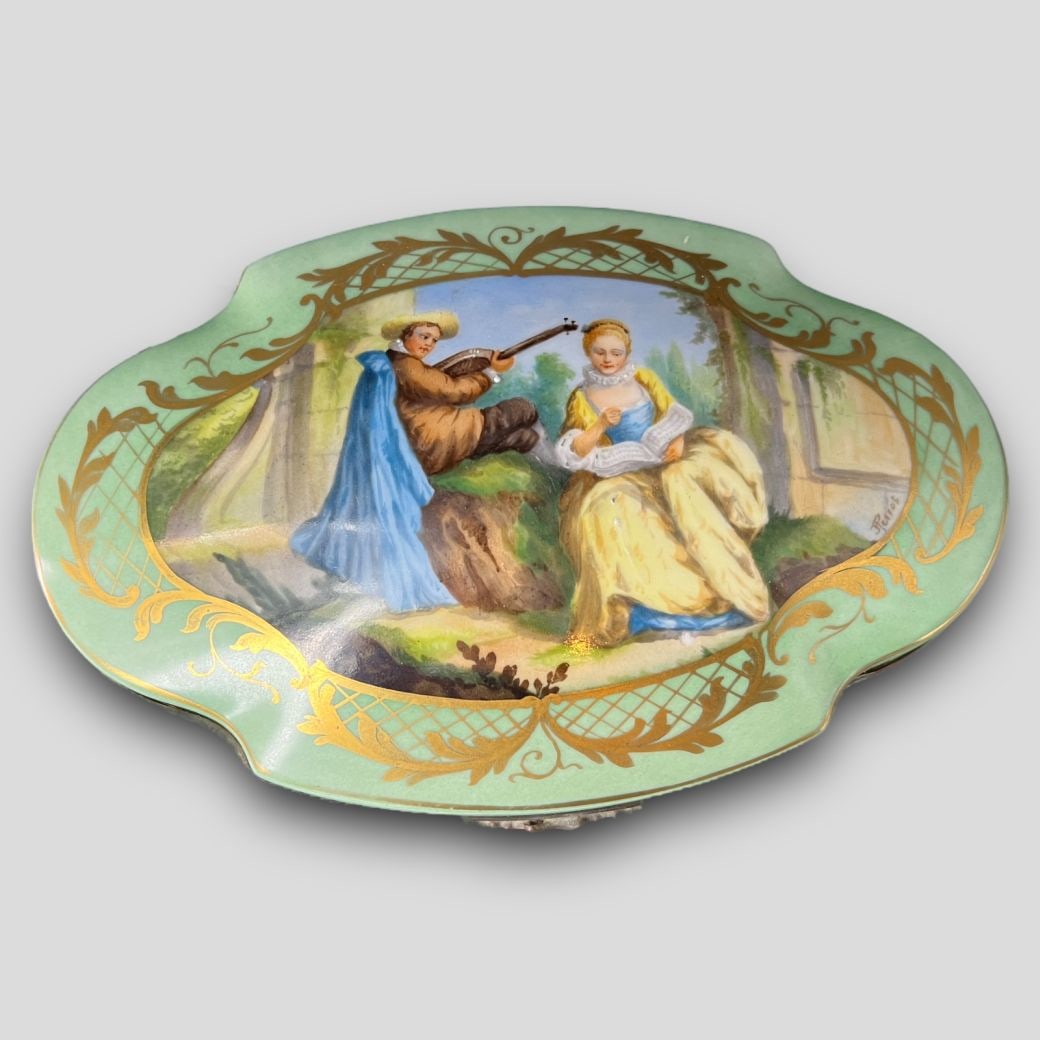 Antique Limoges Signed Francoise Perrot Porcelain Jewelry Box (1 of 6)