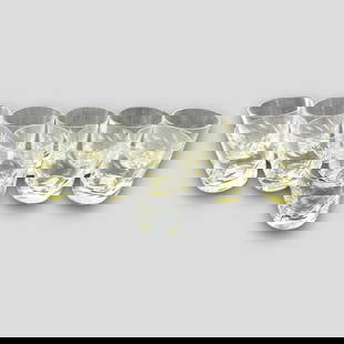 Vintage Lot of 12 Lalique France Crystal Glass 'Artois' Whiskey Glasses: Vintage Lot of 12 Lalique France Crystal Glass 'Artois' Whiskey Glasses. Original box. 'Artois' pattern. Approximate size: 3.375'' x 3'' x 3''