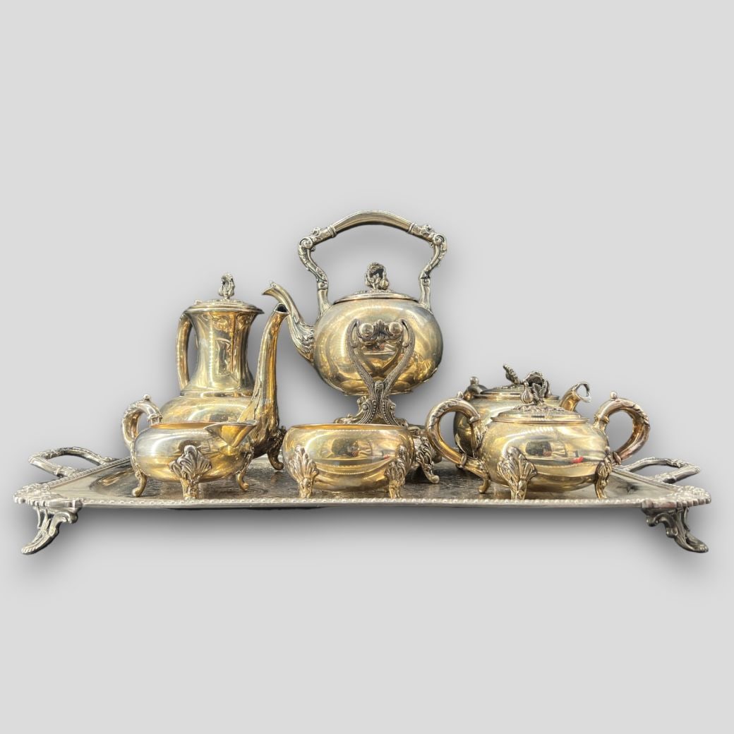 Antique Ornate Victorian Silver Plate Coffee Tea Set (1 of 7)