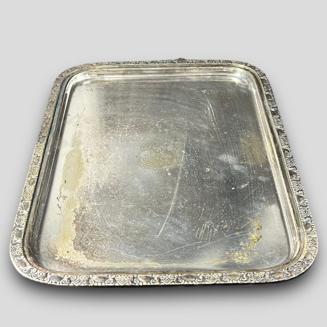 Antique The Waldorf-Astoria 1937 International Silver Co. Silver Soldered Tray (1 of 8)