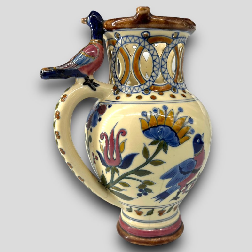 Antique Zsolnay Pecs Porcelain Bird Vase (1 of 13)