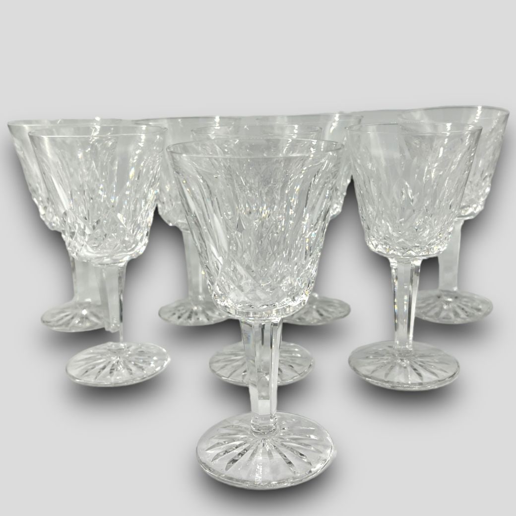 Vintage Lot of 8 Waterford 'Lismore' Cut Crystal Glasses (1 of 7)