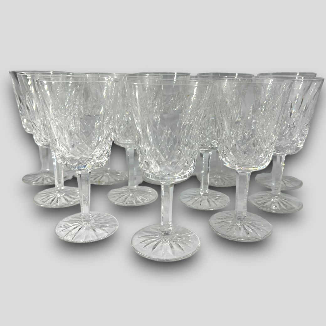 Vintage Lot of 12 Waterford 'Lismore' Cut Crystal Glasses (1 of 7)