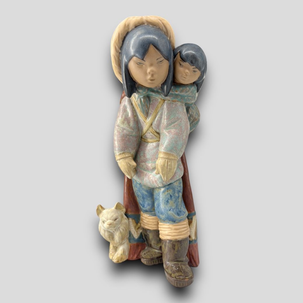 Antique Lladro Spain 12236 Frosty Outing Matte Porcelain Figurine W/ Original Box (1 of 8)