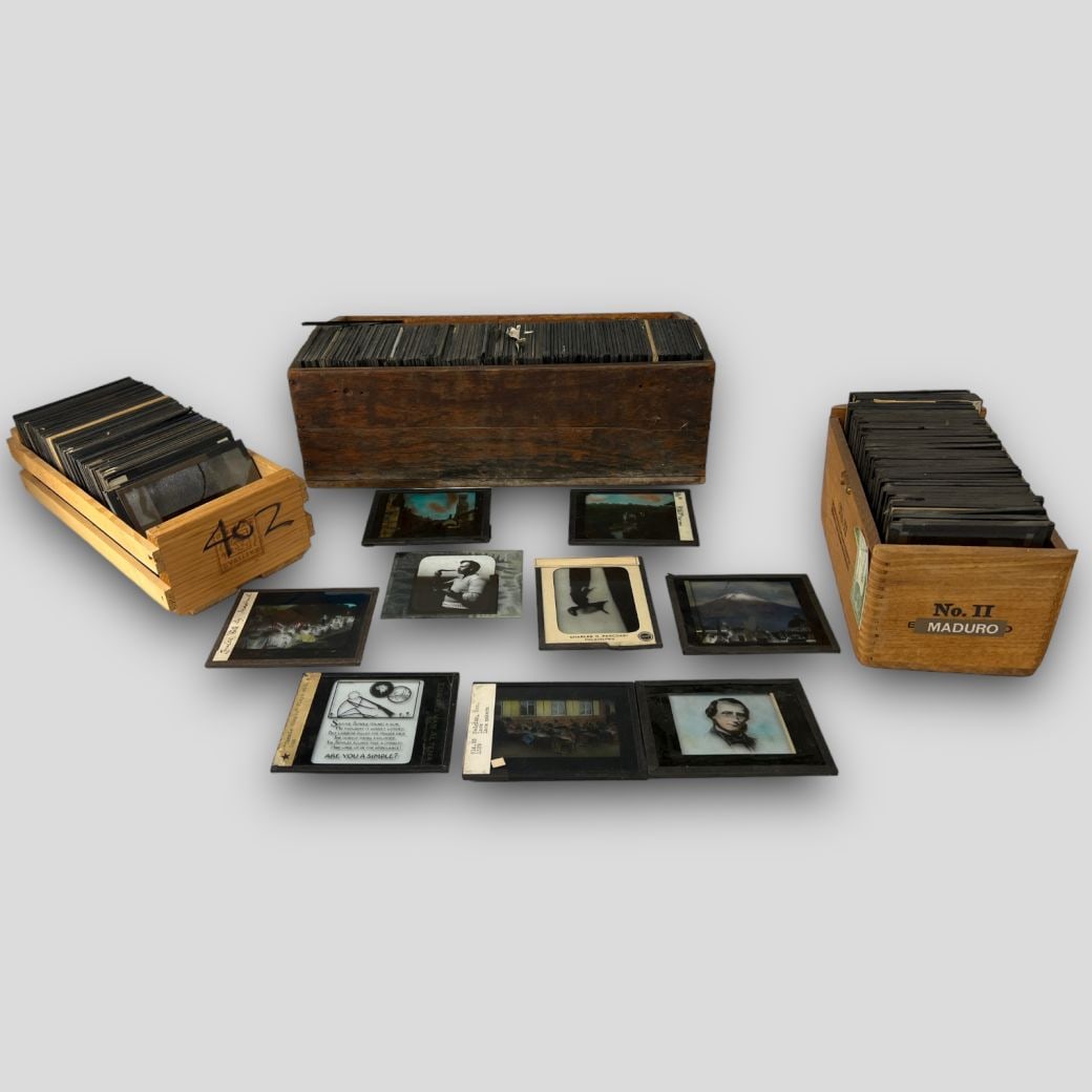 Huge Lot of Antique Glass Viewing Slides (1 of 8)