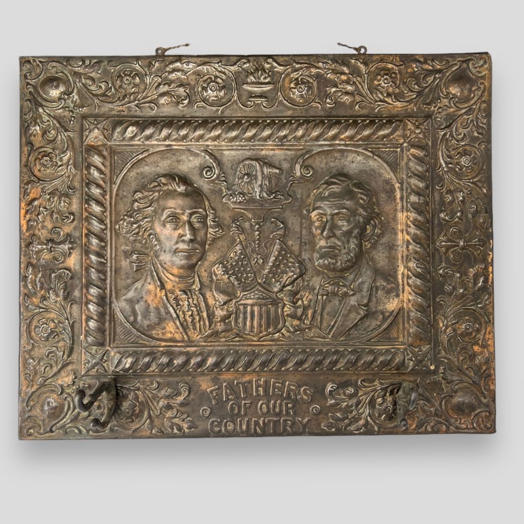 Antique Abraham Lincoln & George Washington 'Fathers of Our Country' Coat Rack (1 of 6)