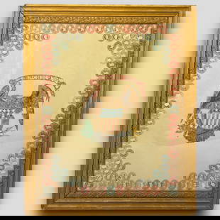 Antique American Eagle E. Pluribus Unum Postage Stamp Collage Artwork: Antique American Eagle E. Pluribus Unum Postage Stamp Collage Artwork. Frame size: 23.25 x 19.5". Painting size: 19.5 x 15.5". The border was created from postage stamps. This piece is unsigned. Appro