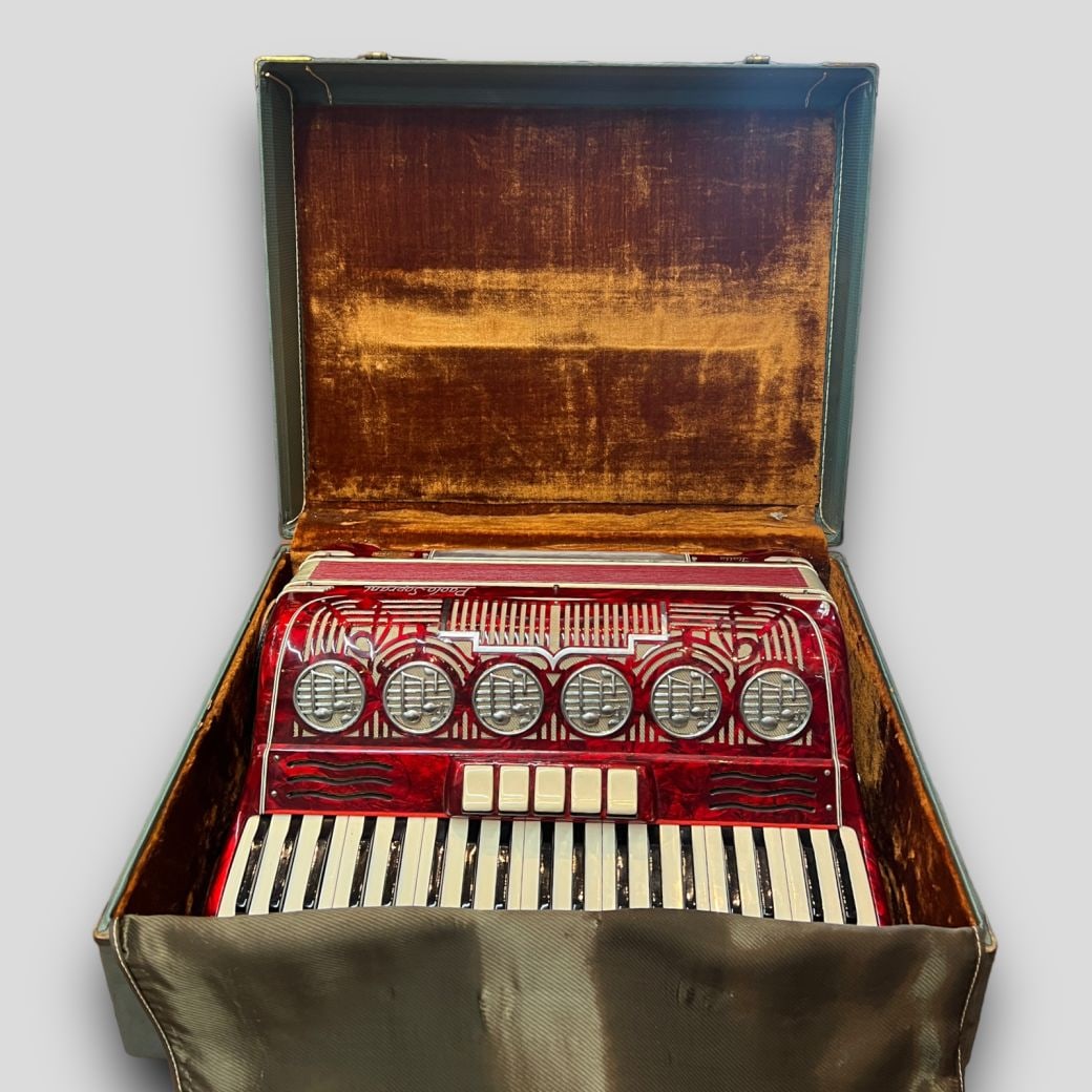 Vintage Red Italian Made Paolo Soprani Accordion in Case (1 of 10)