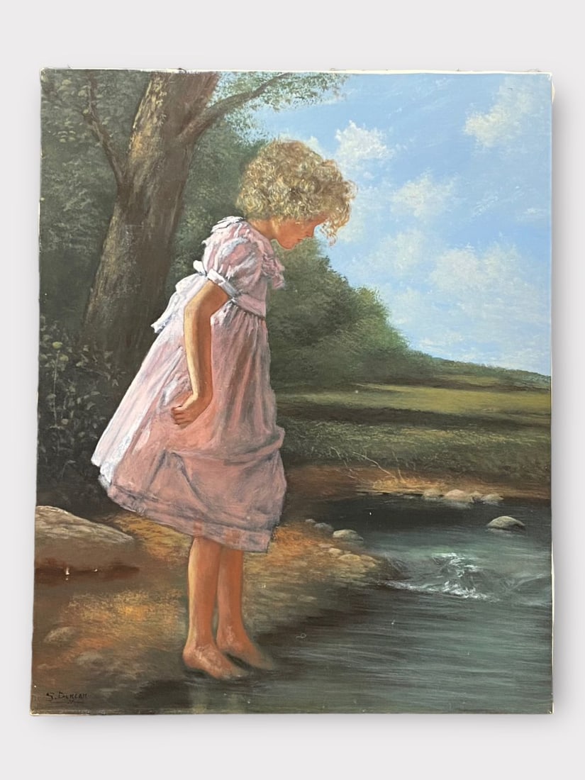 Scott Duncan (American, 1944-2017) Little Girl Oil Painting On Canvas (1 of 4)