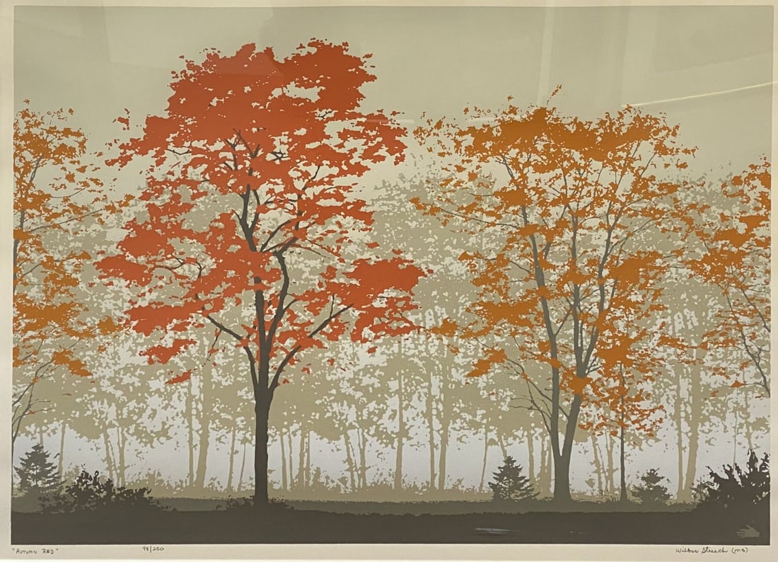 Vintage Autumn Red by Wilbur Streech (American, 1914-1986) Litho (1 of 4)