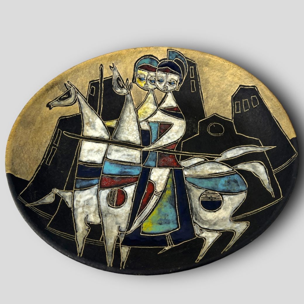 Vintage Marcello Fantoni (Italian, 1915-2011) MCM Modern Wall Plaque Horseback (1 of 6)