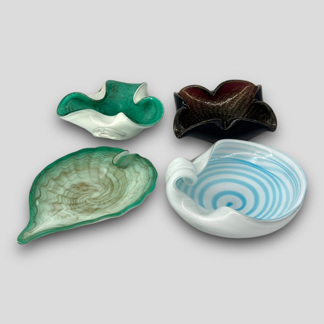 Vintage Lot of 4 Murano Italy Glass Dishes (1 of 8)