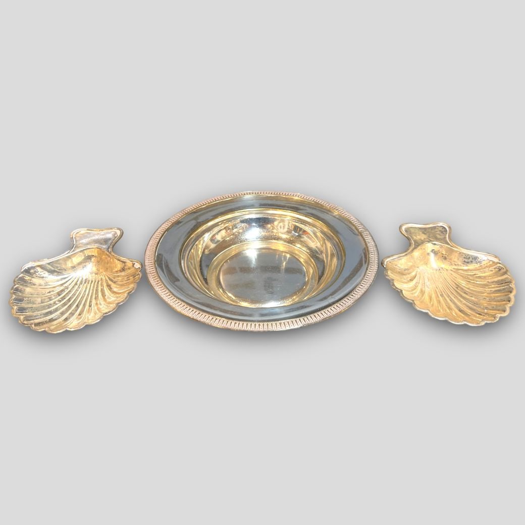 Lot of 3 Antique Tiffany Silver Soldered Dishes (1 of 7)