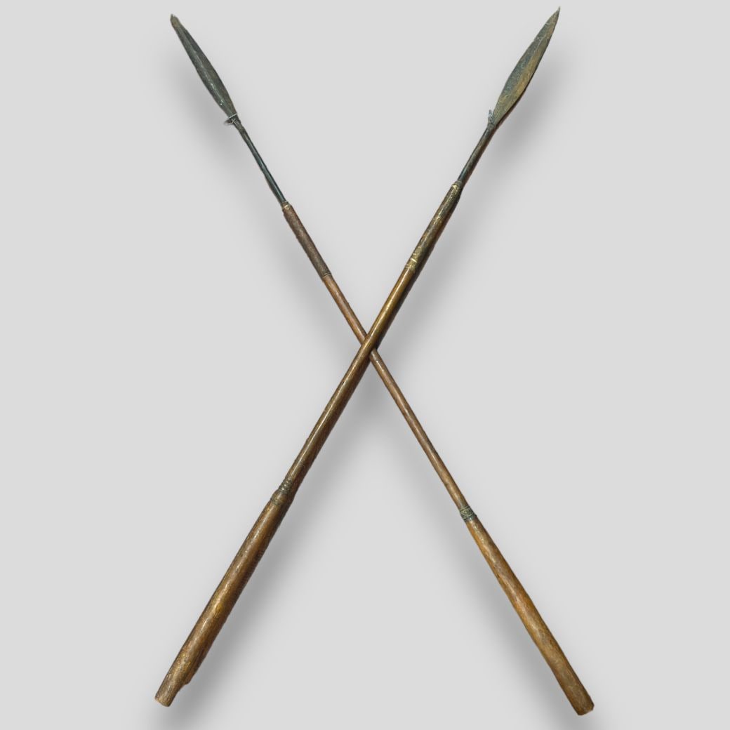 Antique Pair of Carved African Spears (1 of 6)