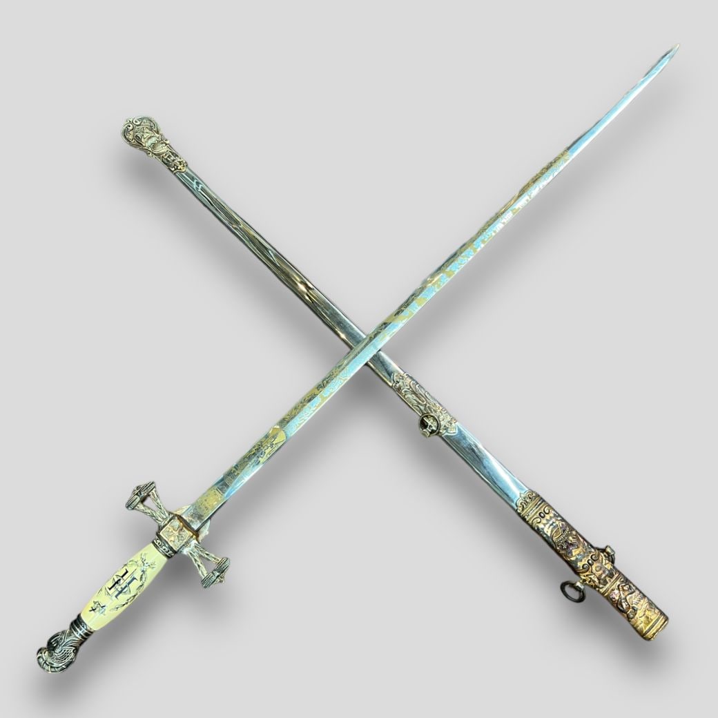 Antique The M.C. Lilley & Co. Colombus Ohio Knights Templar Masonic Ames Sword (1 of 19)