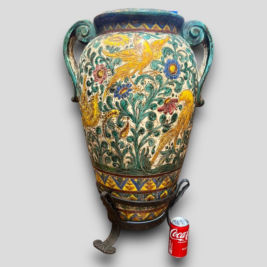 Antique Huge Italian Majolica Style Ceramic Planter Vase (1 of 6)