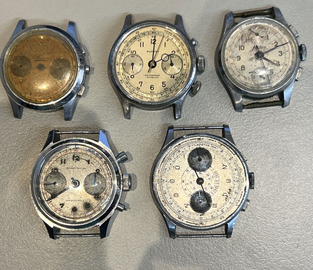Lot of 5 Mechanical Vintage Chronograph Watches (1 of 14)