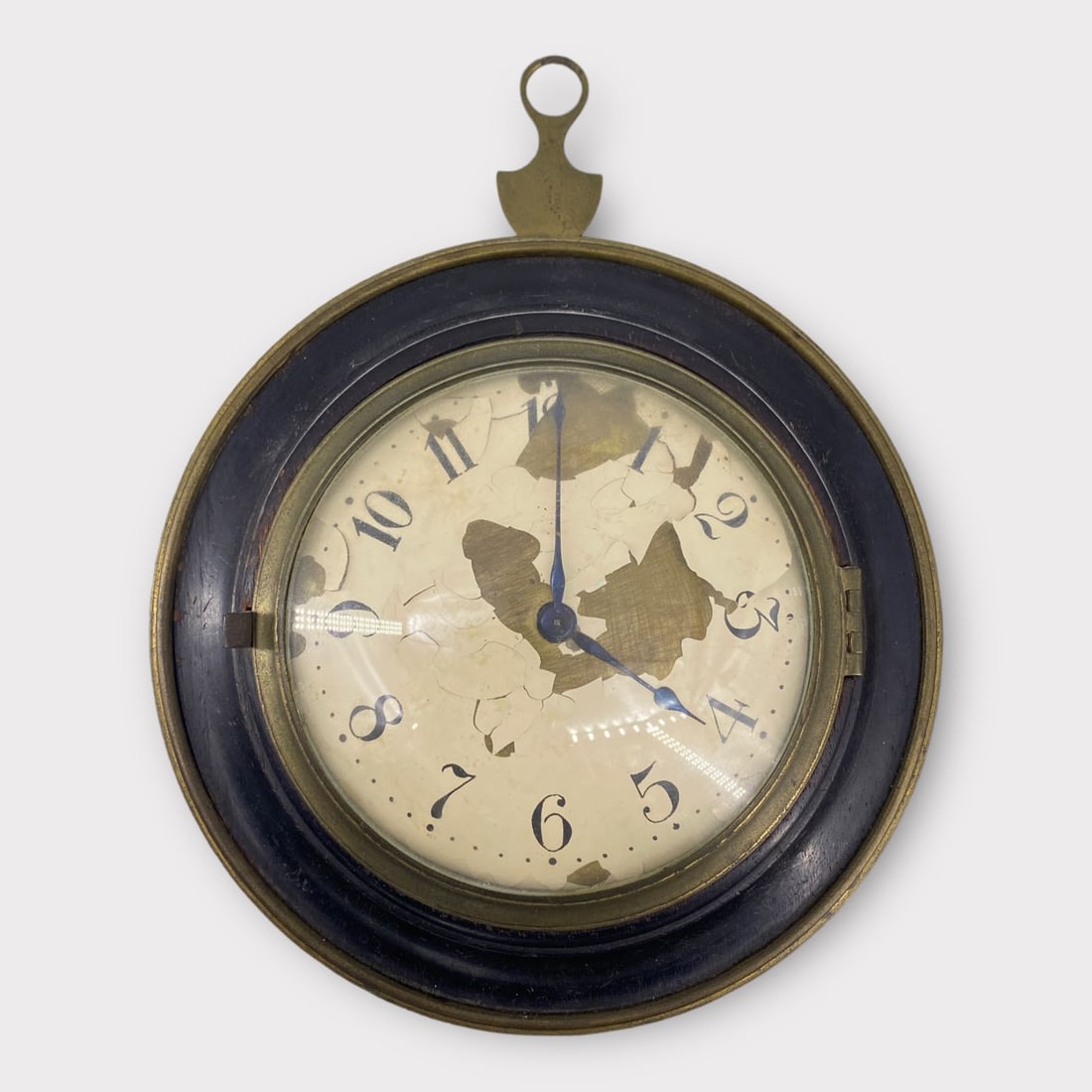 Antique English Fusee Movement Round Wall Clock 1750s (1 of 6)