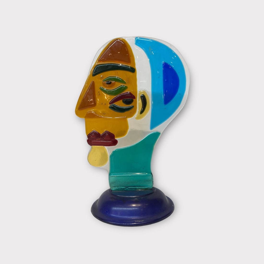 Abstract Art Glass Sculpture of a Head (1 of 3)