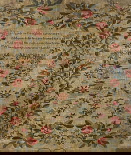 Antique American Sampler 1839: Antique American Needle Point Sampler 1839; floral and birds decorations; well preserved colors. Signed by Elizabeth S. Dougherty.