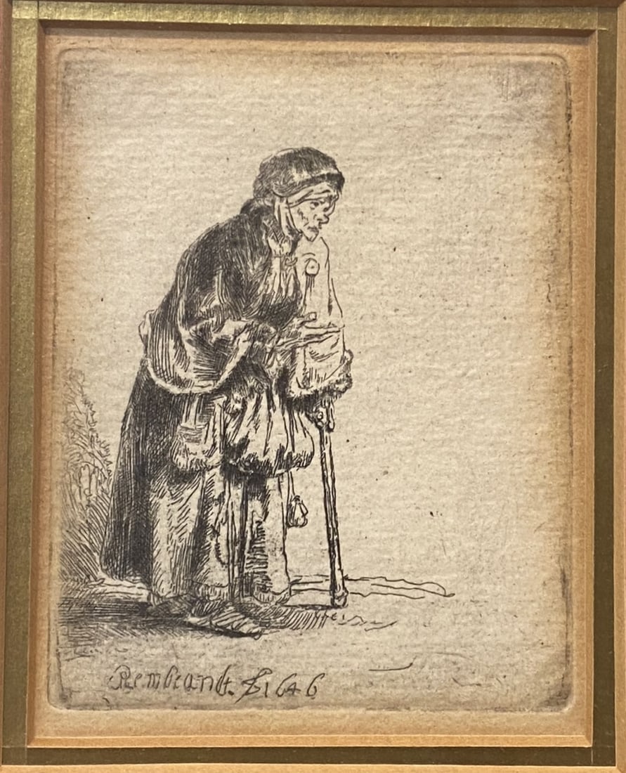 REMBRANDT VAN RIJN Beggar Woman Leaning on a Stick. (1 of 3)