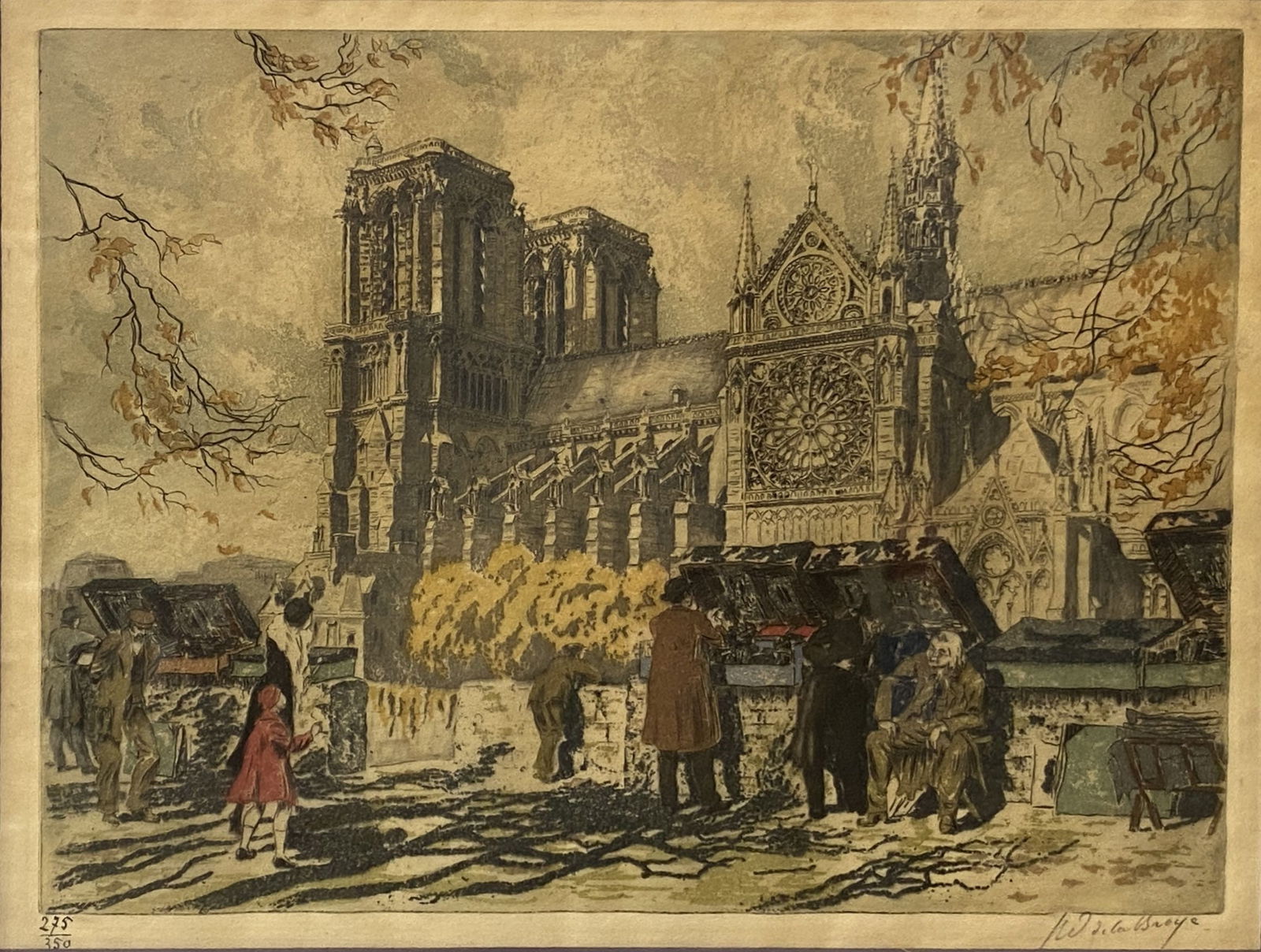 Roger de La Broye (French, 20th C.) Etching Print of a Church (1 of 4)