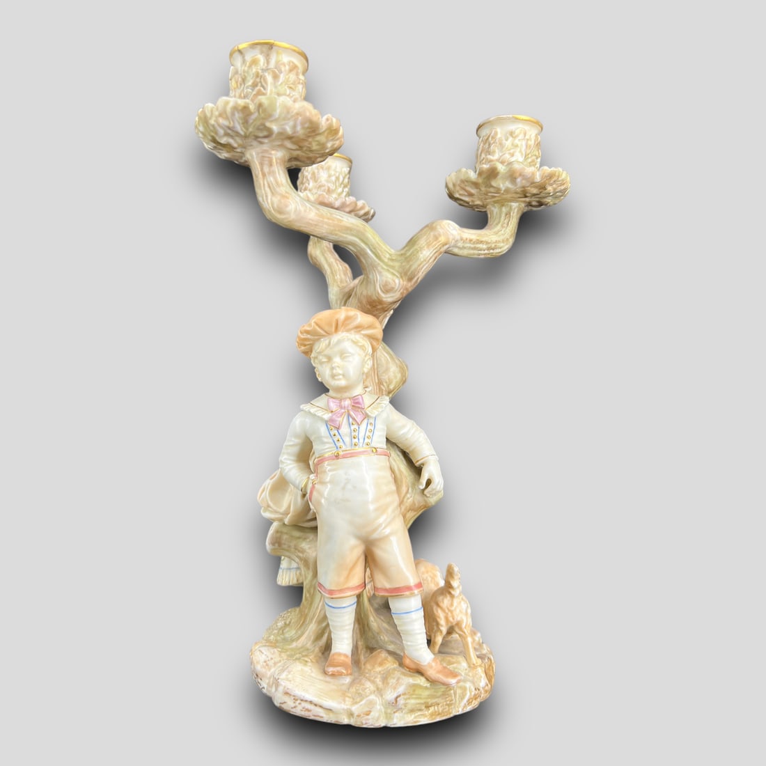 Royal Worcester Porcelain Figural Tree Children Playing Candelabra (1 of 5)