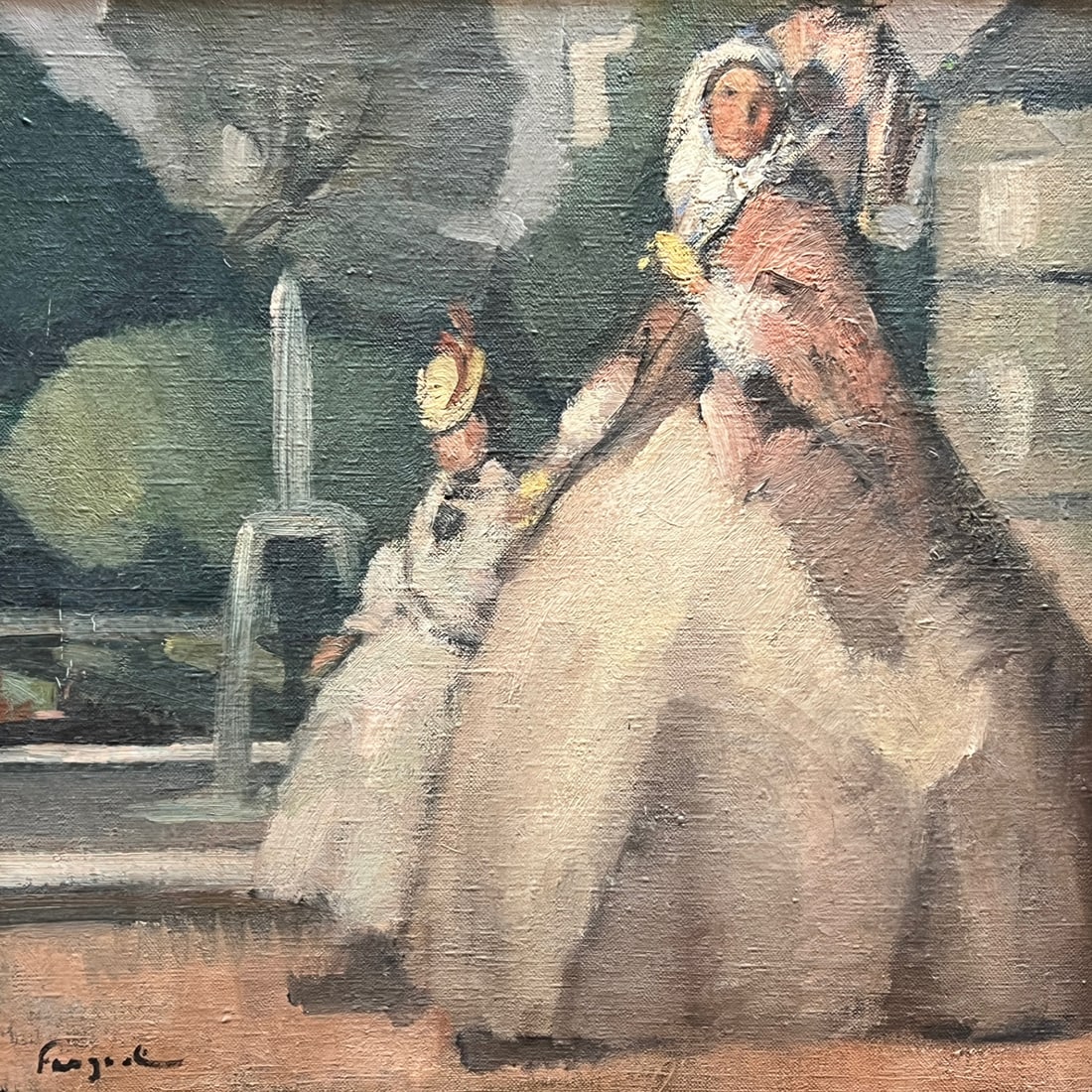Antique Ferdinand Fargeot (French, 1880-1957) Oil Painting Portrait Street Scene (1 of 5)