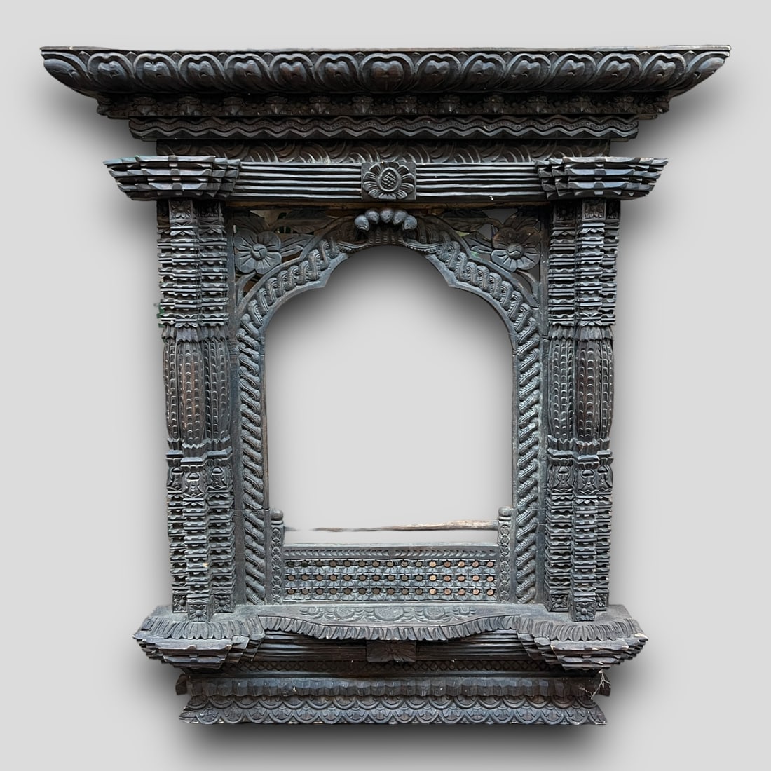 Antique Southeast Asian Carved Wooden Frame: Antique Southeast Asian Carved Wooden Frame. Not signed.
