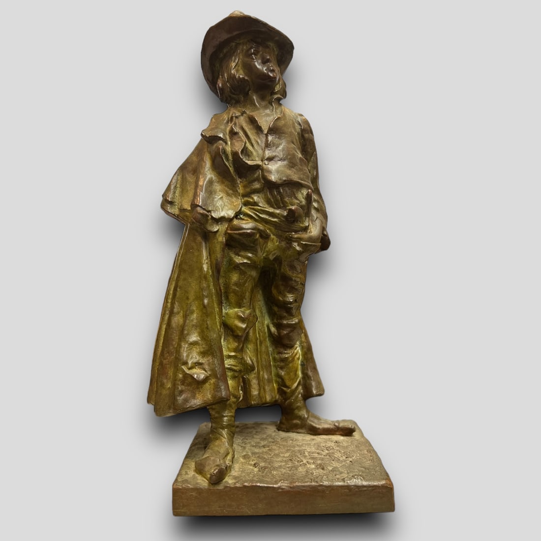 Antique Gorham Foundry Bronze Sculpture of Man Robert Delandre (French, 1979-1961) (1 of 5)