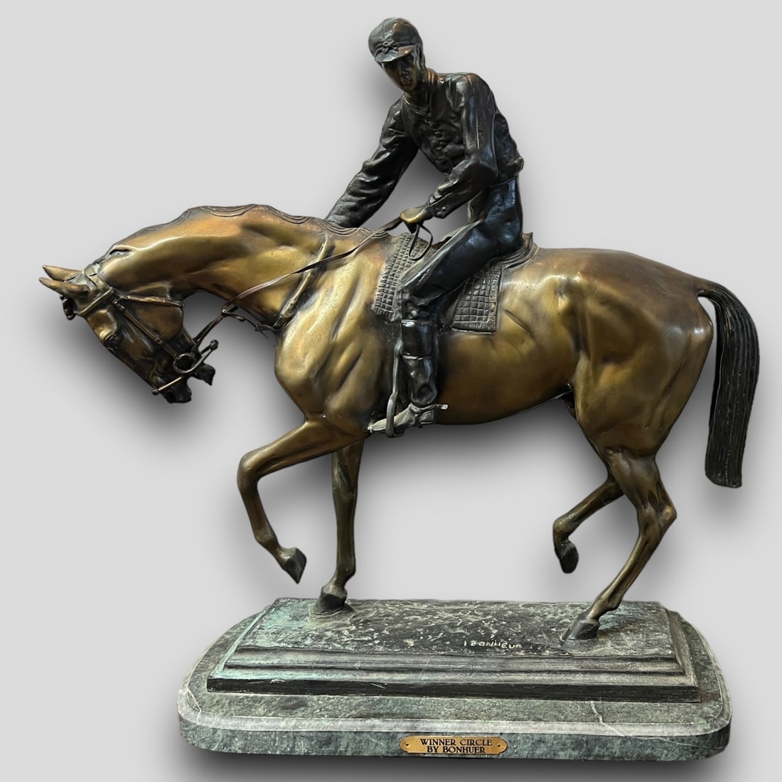 Vintage Winner Circle by Isidore Bonheur (Belgium, 1827-1901) Bronze Statue (1 of 8)