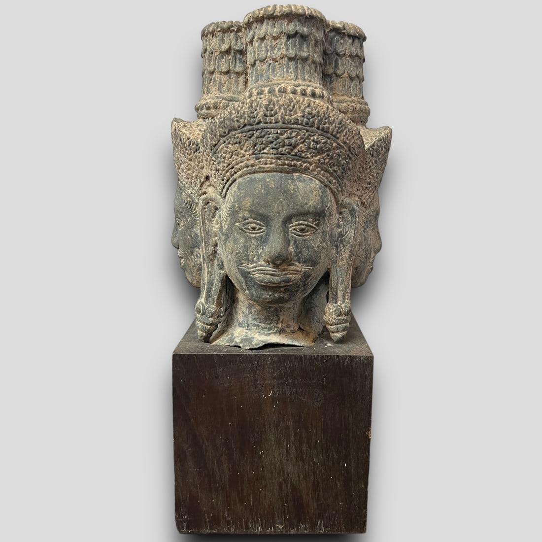 Antique Brahma Khmer Southeast Asian 4 Headed Deity Statue (1 of 4)