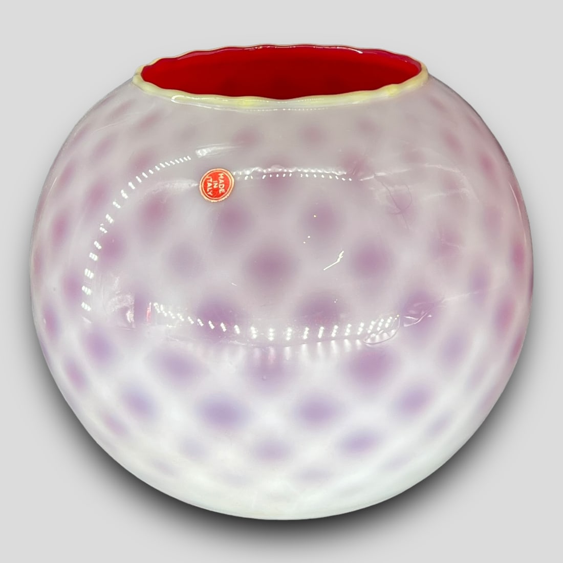 Vintage Italian Glass Murano Globe Dome Vase Centerpiece (1 of 5)