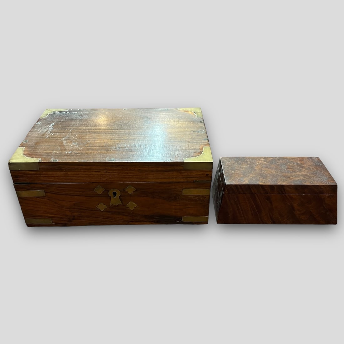 Antique Lot of 2 Primitive Wooden Storage Boxes (1 of 10)