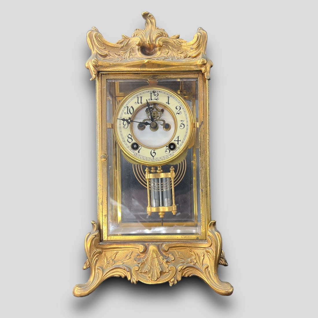 Antique New Haven Clock Co. Connecticut Crystal Regulator Clock (1 of 15)
