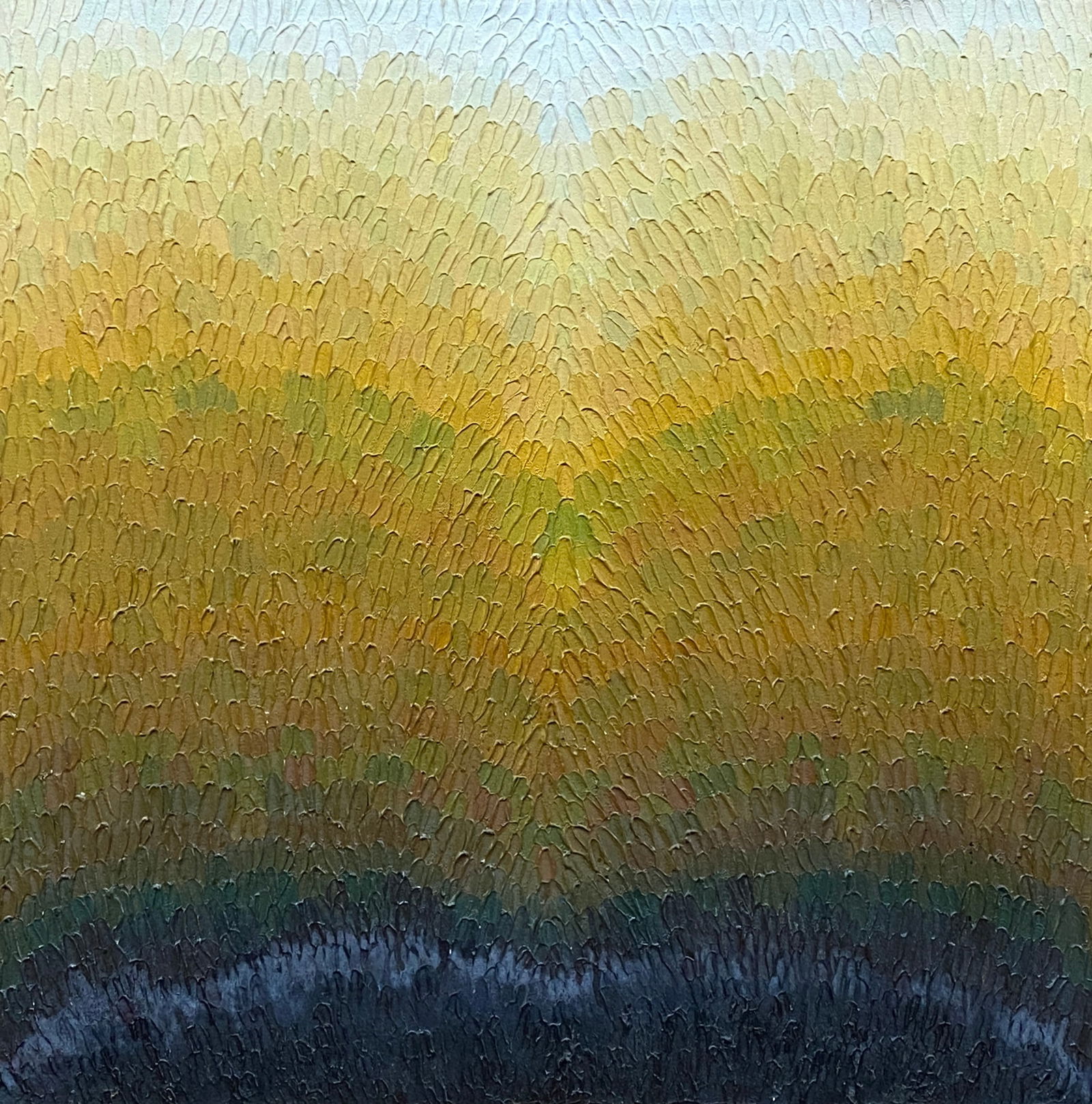 Sumatimohan (Indian, 20th Century) 1975 Orange Abstract Oil Painting on Canvas (1 of 4)