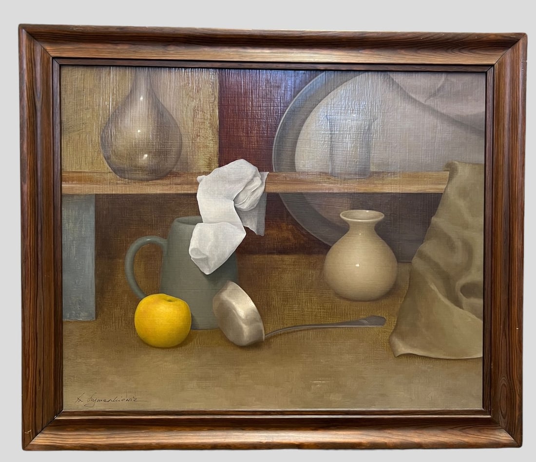 Vintage Aleksander Szymaszkiewicz (Polish, 20th Century) Still Life Oil Painting on Canvas (1 of 3)