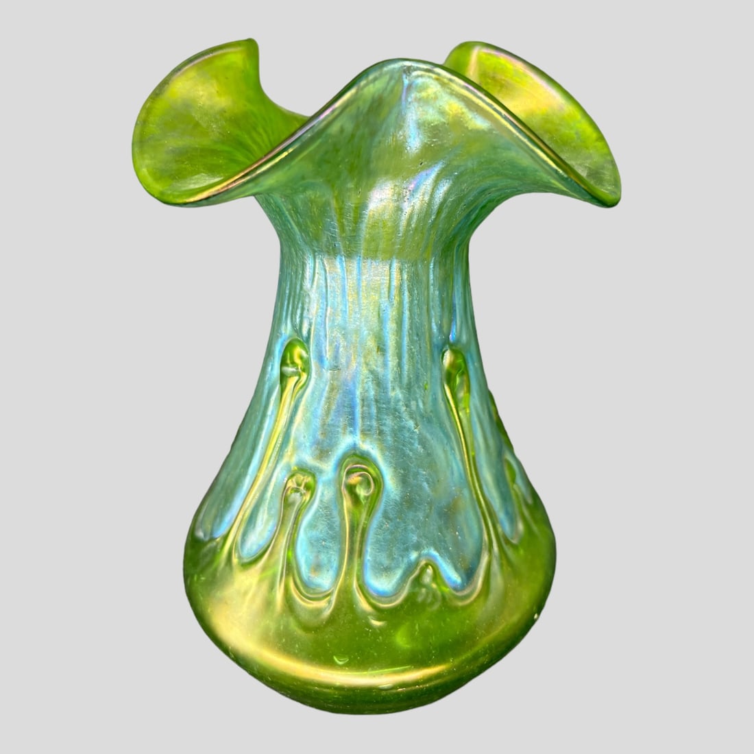 Antique Iridescent Green Blue Loetz Glass Vase (1 of 4)