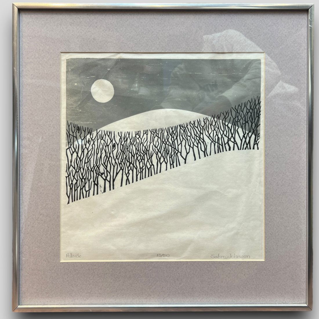 Sabra Johnson Field (Vermont, b. 1935) Woodblock Print 'Hillside' 13/50 (1 of 4)