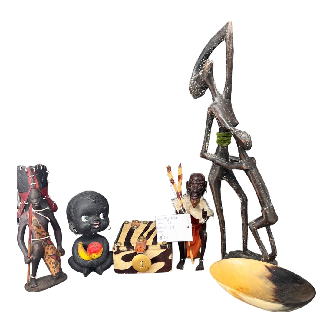 Antique Lot of 6 Miscellaneous African Tribal Figurines Items (1 of 18)