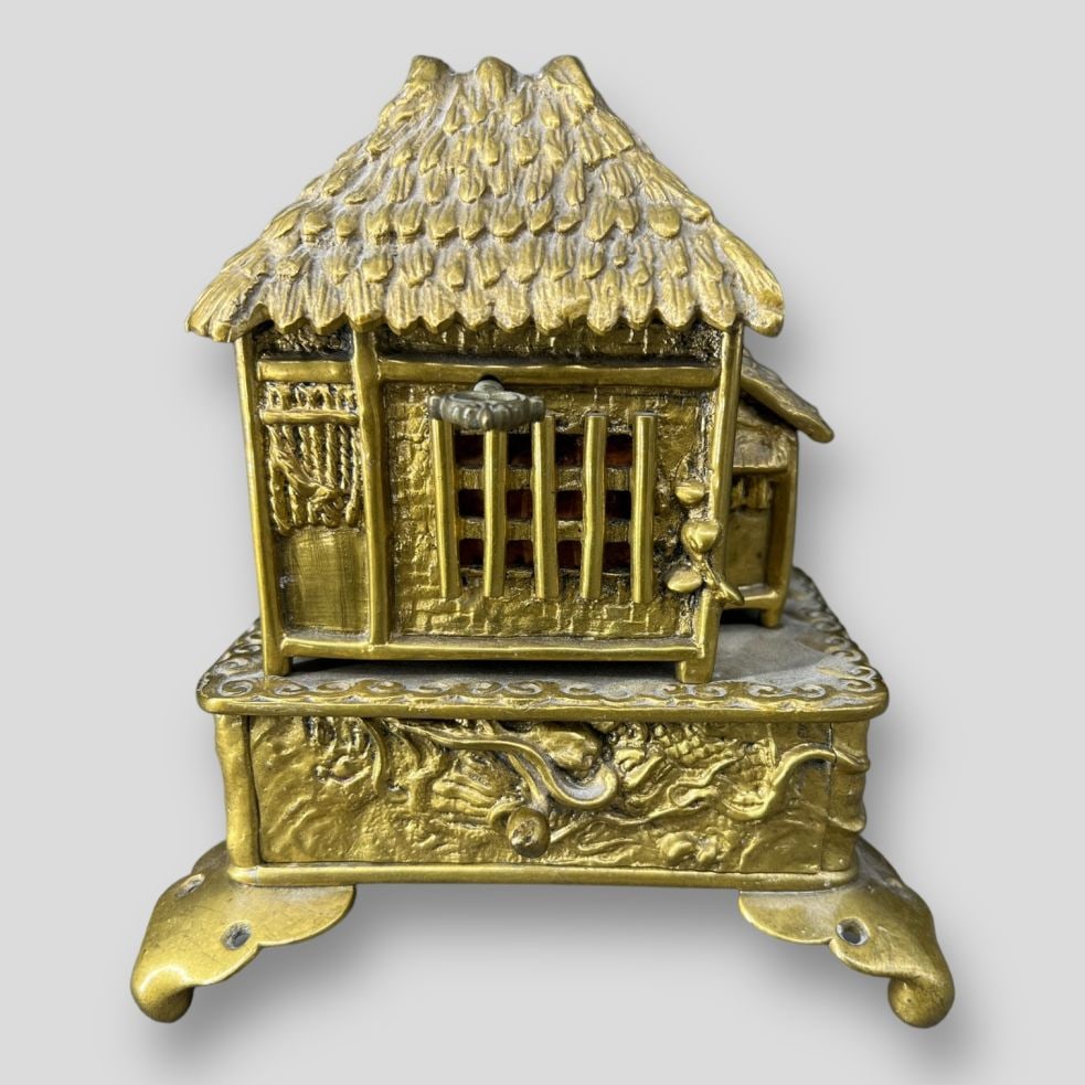 Antique Asian House Shaped Bronze Jewelry  Box (1 of 10)